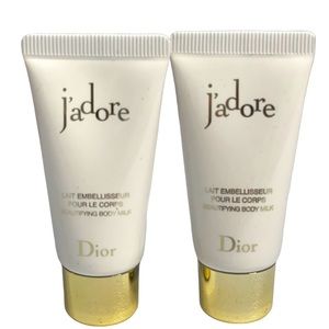 NEW 2 x Dior J'adore Beautifying Body Milk Mini Sample 20ml / 0.67oz each